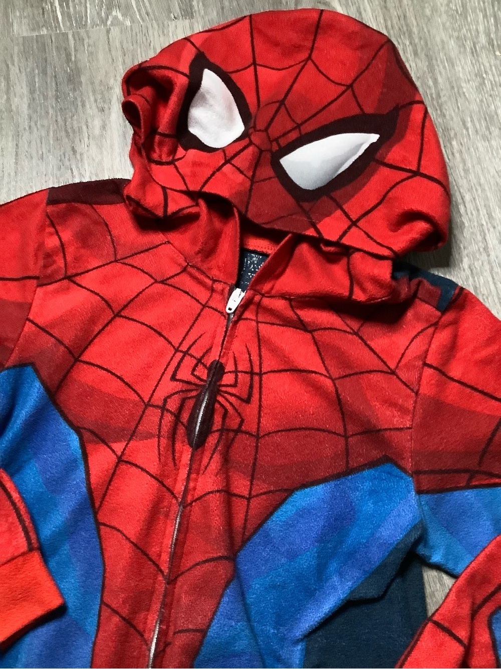 Spiderman Red and Blue Kids Hoodie Onesie Pajamas